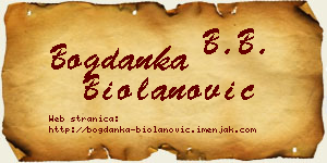 Bogdanka Biolanović vizit kartica